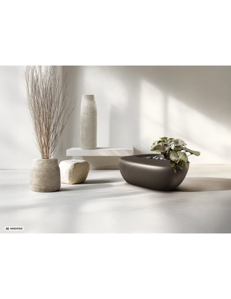 Pflanzschale XXL 120 × 120 × 38 cm matt, 77 L – Graphit | Töpferkönig