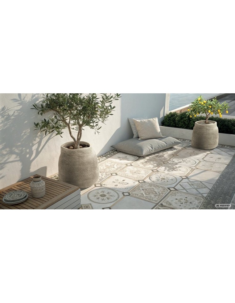 Blumentopf rund Ø38 × 40 cm Steinoptik, 37 L – Salz | Töpferkönig