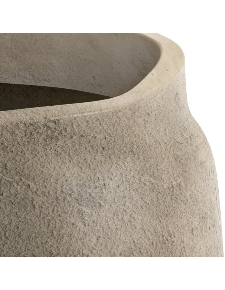 Blumentopf rund Ø38 × 40 cm Steinoptik, 37 L – Macchiato | Töpferkönig