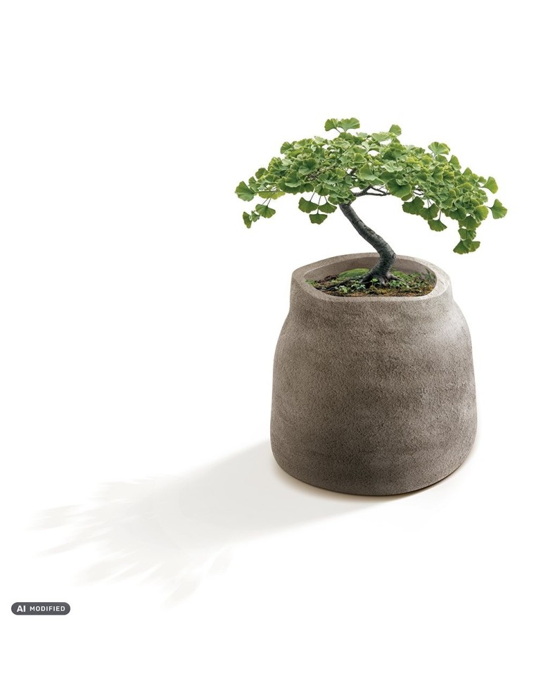 Blumentopf rund Ø38 × 40 cm Steinoptik, 37 L – Macchiato | Töpferkönig