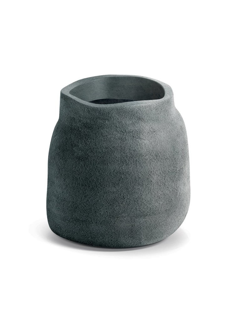 Blumentopf rund Ø46 × 47 cm Steinoptik, 58 L – Graphit | Töpferkönig