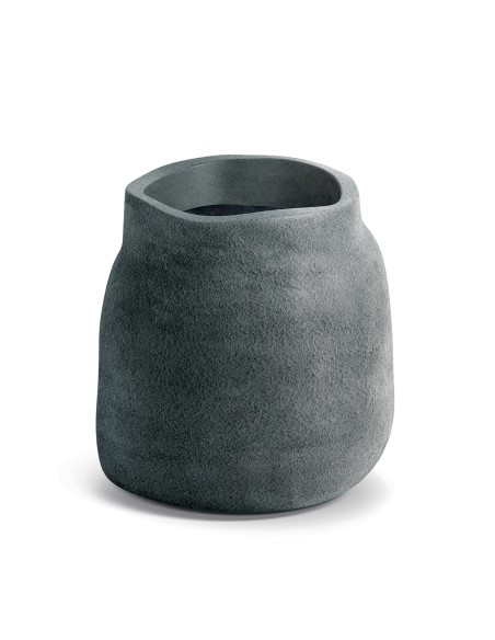 Blumentopf rund Ø46 × 47 cm Steinoptik, 58 L – Graphit | Töpferkönig