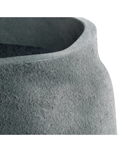 Blumentopf rund Ø46 × 47 cm Steinoptik, 58 L – Graphit | Töpferkönig